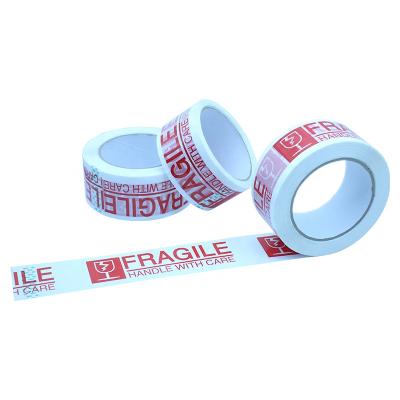 China 45mic x 2 inch x 100m waterproof warning use fragile tape with care packing printing tape for sale