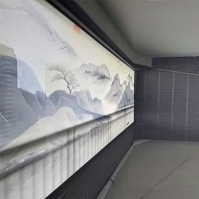 China Modern Outdoor Waterproof Smart Sun Screen Windproof Roller Blind Electric Motorized Shades Heavy Duty Pvc Roller Blinds for sale