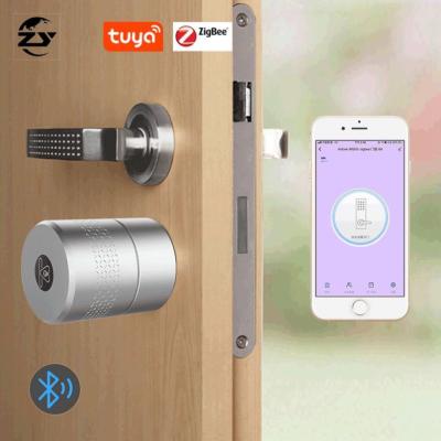 China New Arrivals Smart Tuya Zigbee Door Lock Rosette Lock App Unlocking High Security Zinc Alloy Door Lock for sale