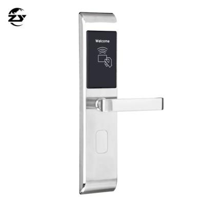 China Best High Quality Stainless Steel Professional Selling Keyless Stainless Steel RFID M1 Card Smart Hotel Electric Door Lock With Free Software for sale