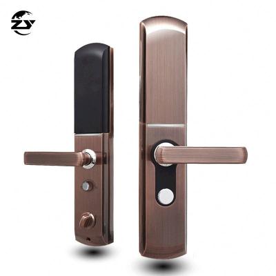 China Zinc Alloy Factory Directly Sell Smart Slide Cover Lock By App Dual Language Door Lock Key Password Card Digital Electric Lock for sale