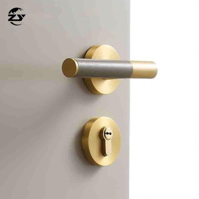 China Household Door Locks Wood Brass Door Lock Handle Interior Door Handle Well Priced Modern Key for sale