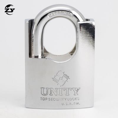 China Rustproof Newest Type Shackle Padlock High Security Arc Wrapped Cylinder Changed Stainless Steel Padlock for sale