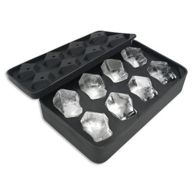 China Silicone Irregular Shape Ice Cube Tray Food Grade Ice Cube Mold Stocked Stackable Ice Cube Maker For Whiskey for sale