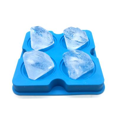 China BPA Free Food Grade Large Sustainable Custom Clear Diamond Ice Cube Tray With Lids for sale