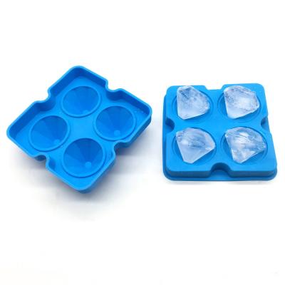 China DIY 4 Cavity Diamond Shape Silicone Ice Cream Ball Viable Homemade Reusable &dishwasher Maker Safe Mold for sale