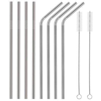 China BHD Stainless Steel Reusable Straws Disposable Eco Friendly Drinking Hot Selling Straight And Bend Custom Logo Drinking Straws for sale