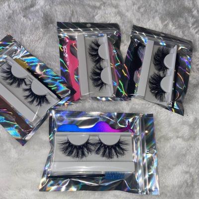 China Recyclable Eco Friendly Custom Eyelashes Packaging Holographic Bag With Zipper for sale