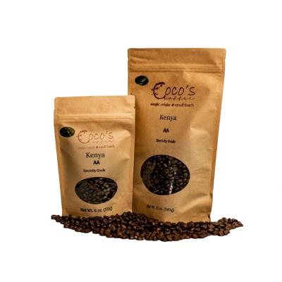 China Eco Friendly Recyclable Flat Bottom Coffee Beans Bags With Zipper Valve And Window for sale