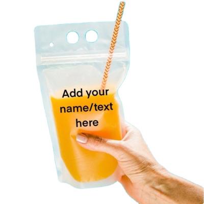 China Eco Friendly Barrier Zipper Top Drinks Pouch Clear Drink With Logo Cute Drinking Pouches for sale