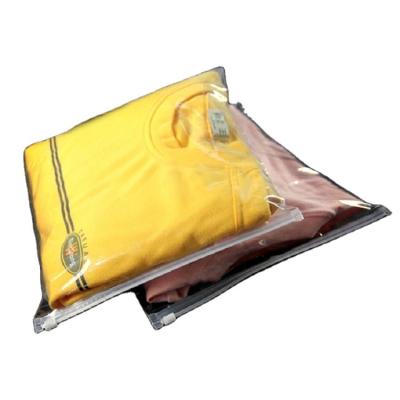 China Recyclable Bag Plastic Transparency For Clothing Zipper Top Tote Bags With Logo for sale