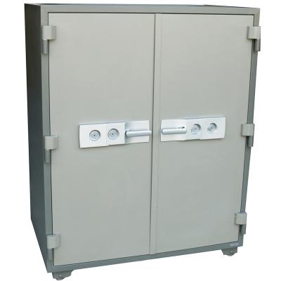 China Hot sale high quality large size double door fireproof office safe and file cabinets foam cement with key lock for sale