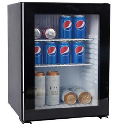 China Absorption 40 Liters Semiconductor Thermoelectric Refrigerator Single Glass Door Minibar For Hotel Room for sale