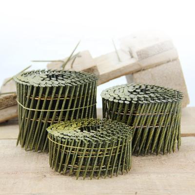 China 15 Degree Coated Coil Cap Nails Wire Weld Wood Pallet Covering Iron Nails For Pneumatic Coil Nailer for sale