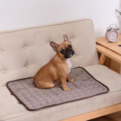 China Breathable Summer Soft Silk Cold Dog Mat Nest Pet Mat Cat And Dog Sofa Cushion Ice Cooling Mat for sale