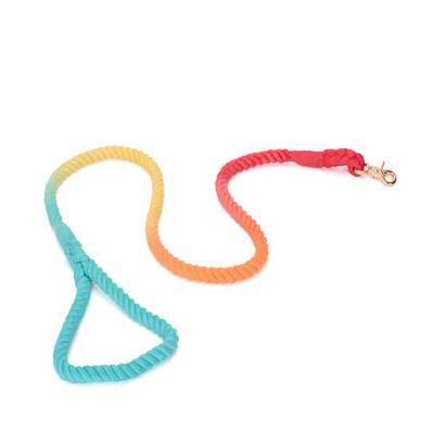 China 2022 Viable Hot Selling Colored Handmade Cotton Rope Dog Leash Pet Leashes Customized for sale