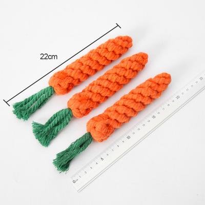 China Viable Dog Toys Carrot Dog Chew Dog Chew Toys Durable Braided Puppy Bite Resistant Molar Teeth Cotton Rope Cleaning Toy for sale