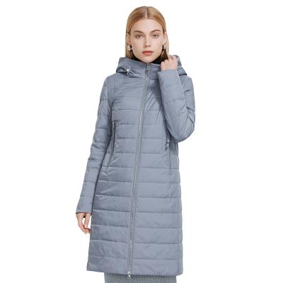 China MIEGOFCE New Spring Hooded Parka Autumn Casual Coat Women Windbreaker Long Long Windproof Lightweight Padded Lightweight Single Padded Windproof Coat Jacket OEM Breathable Anti-Shrink for sale