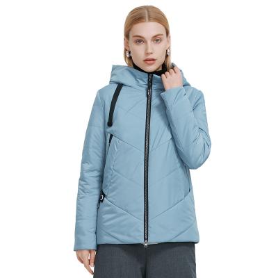 China New OEM Spring Autumn Crop Jacket Women's Quilted Lightweight Padded Waterproof Windproof Autumn Women Hooded Sport Coat Breathable Anti-Shrink Windproof MIEGOFCE Parka for sale