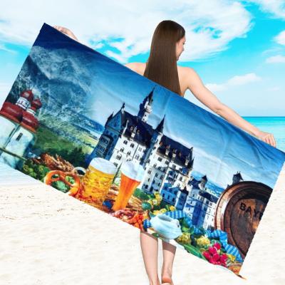 China High Quality QUICK DRY Custom Beach Towel Cotton Beach Towels With Custom Logo Print With Extra Large Size for sale