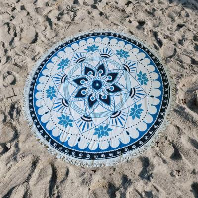 China QUICK DRY Good Quality Absorbent Round Tassels Microfiber Beach Towel Beach Towels For Beach for sale