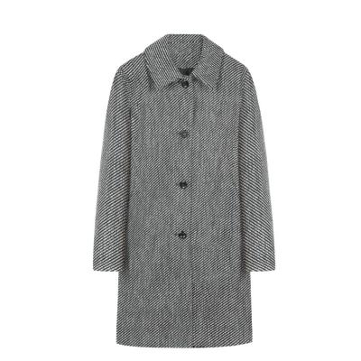 China China Manufacturer Breathable Woolen Coat Hand Made Winter Cloth Long Classic Wool Blend 3/4-Length Coat for sale