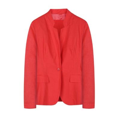 China Manufacturer 53%linen 47%rayon Factory Directly New Anti-Wrinkle Women Canvas Blazer for sale