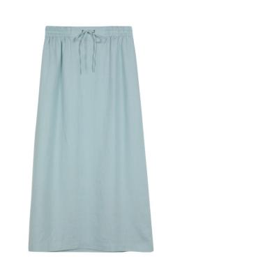 China 2021 wholesale anti-static long long comfortable elastic casual linen skirt for women for sale