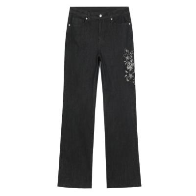 China Latest Tech Designer Breathable Ladies Pants Embroidered Jeans For Women for sale