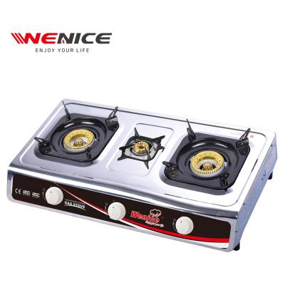 China nikai home gas stove kitchen burner gas stove xunda triple gas stove for sale