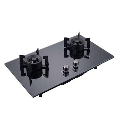 China 2020 New Design Household Mood Collapsible 2 Burner Glass Cooktop Gas Hob for sale