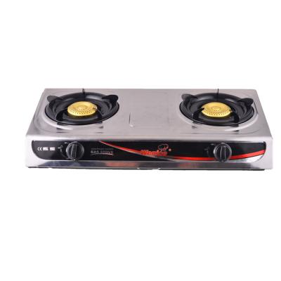 China Hot Selling Household Double Burner Stainless Steel Butane Gas Stove For Household for sale