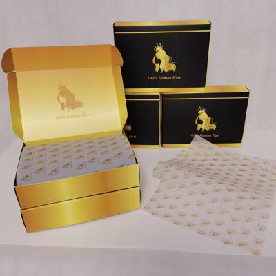 China 2022 Custom Recyclable Logo Wig Box Packaging With Tissue Paper Hair Boxes For Wigs Recycled Kraft Paper Shipping Cardboard Ads Printing for sale