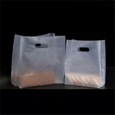 China 2022 Recyclable Wholesale High Quality Custom Handle Food Cake Packaging Logo Transparent Plastic Bag With Thank You Gift Bag for sale