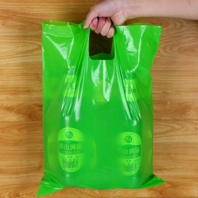 China Custom Printed 2022 Recyclable Logo Design Ldpe /Hdpe Handle Plastic Bag Die Cut Shopping Bag For Clothing / Shoe Packaging for sale