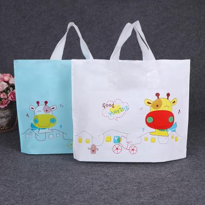 China 2022 Recyclable Eco-friendly LDPE Reusable Custom Clean Logo Print Bottom Gusset Plastic Gift Shopping Bags With Handle for sale