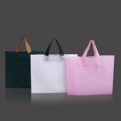 China 2022 Recyclable Luxury Custom Plastic Shopping Bags With Logos Recycled High Quality Pe Shopping Tote Bag For Clothes for sale