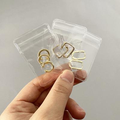 China Wholesales 2022 Materials Custom Clear PVC Jewelry Bag Recycled Logo Earring Necklace Packaging Zipper Cosmetic Ziplock Bag for sale