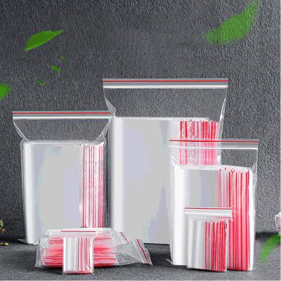 China 2022 food recyclable plastic pe bag ziplock packaging retails small zipper single layer clear plastic wholesale bag with Logo For Clothing for sale