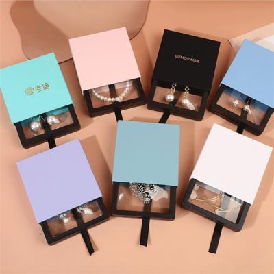 China 2022 Recyclable Custom Logo Printed Paper Jewelry Box Factory Supply Cheap Drawer Slide Out Jewelry Packaging Box for sale