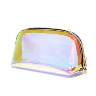 China Wholesale Gold Holographic Cosmetic Travel Makeup Bag Waterproof PU Logo Bag Large Toiletry Bag Large Toiletry Bag for sale