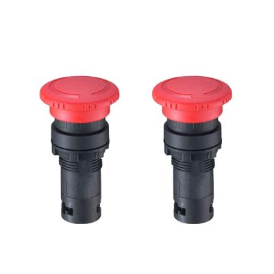 China Revolving Handset Mushroom Plastic Self-Locking 40mm Key Emergency Stop Led Light Push Button Switch for sale