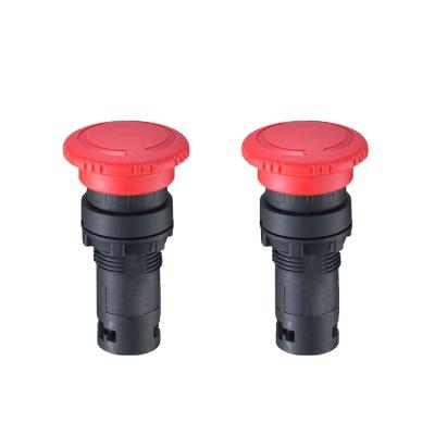 China Revolving Handset Mushroom Plastic Self-Locking 40mm Key Emergency Stop Led Light Push Button Switch for sale