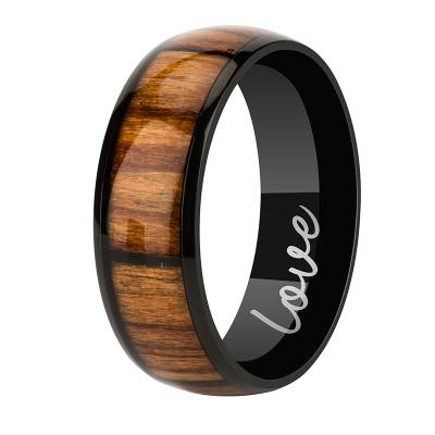 China CLASSIC Ring Vintage Wooden Wedding Ring Simple Premium Wood Jewelry Quality Crafts for sale