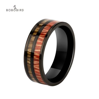 China CLASSIC Design Natural Wood Ring Display Decoration Ring Wooden Comfort Fit Man Ring For Party for sale