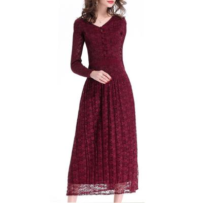 China Women's anti-static v neck clothing Yizhe sexy bodycon lace dresses women casual outfits for sale