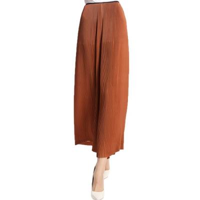 China Yizhe Viable Women Plus Size Pleated Pants And Trousers Women Long Pleated Casual Office Wear Miyake Pleated Pants for sale