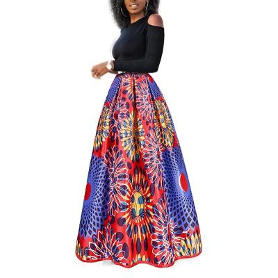 China Yizhe Plus Size Long Skirts For Women Ladies African Print Clothing Plus Size Skirt for sale