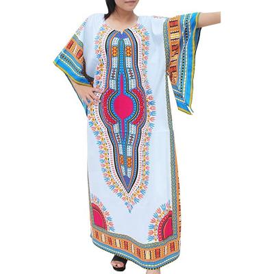 China Yizhe Kitenge Anti-Static African Dress Designs Plus Size African Ladies Casual Sleeve Dress Large Bohemian Dress for sale