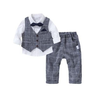 China Breathable Gentlemen Baby Outfits Kids Boys Newborn Baby Clothes Boy Romper for sale